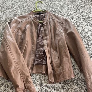 APT 9 brown leather jacket